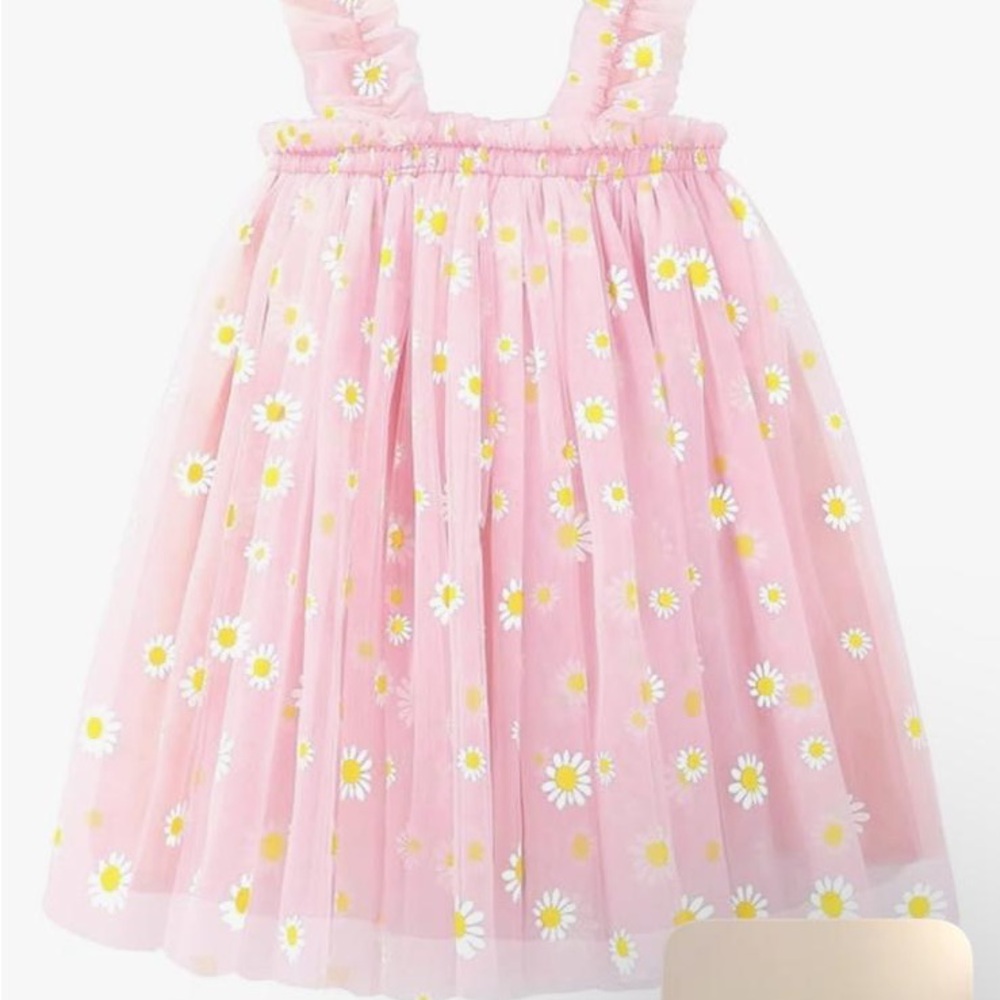 Pink Floral Tulle Dress